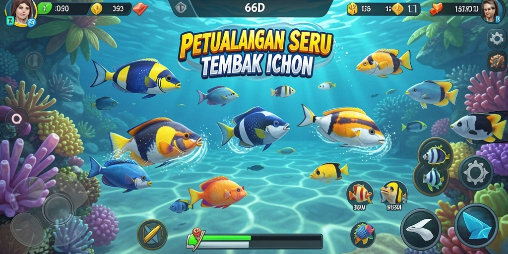 Gameplay seru menembak ikan di 66D.