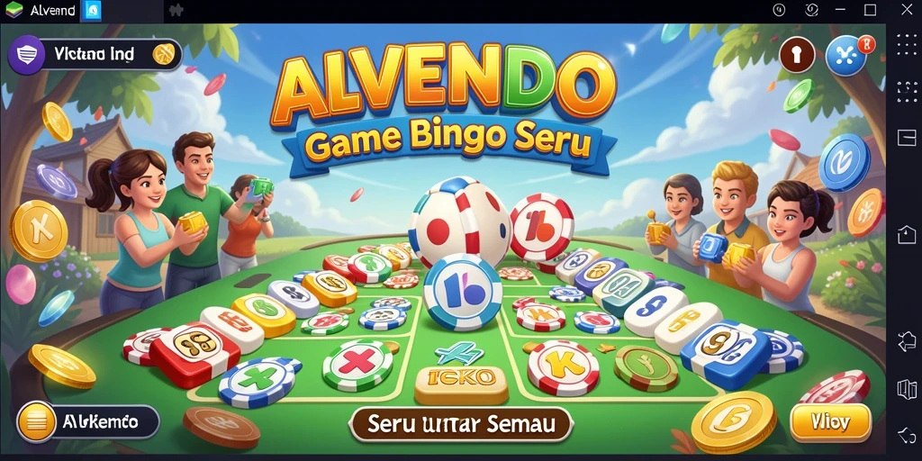 Gameplay seru dalam ALVENDO yang menampilkan Bingo penuh warna.