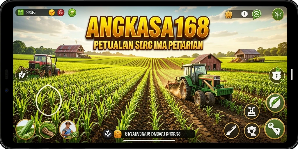 Tangkapan layar gameplay ANGKASA168 yang menampilkan aktivitas bertani