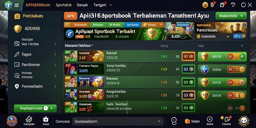Screenshot utama API36 menampilkan tampilan antarmuka taruhan olahraga yang menarik.