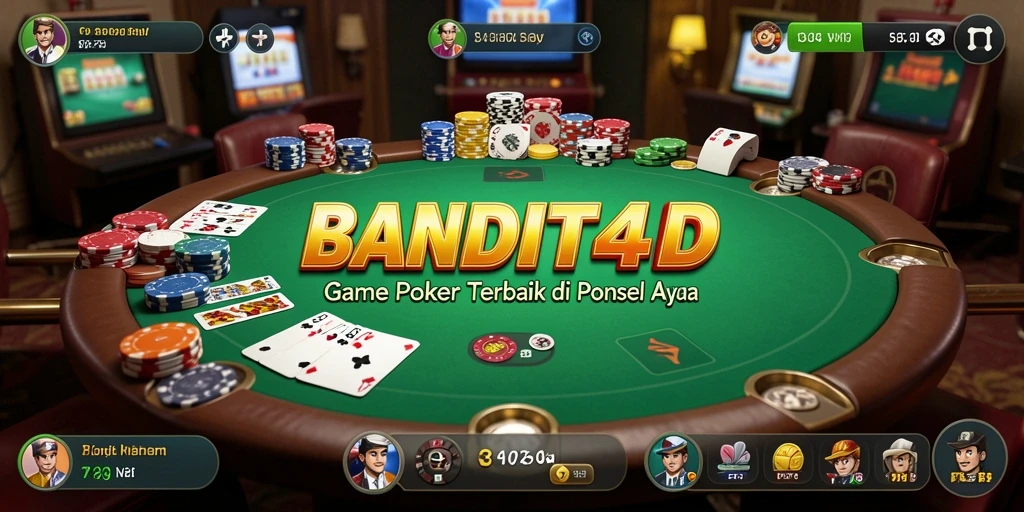 Screenshot gameplay BANDIT4D menunjukkan aksi Poker yang mendebarkan.