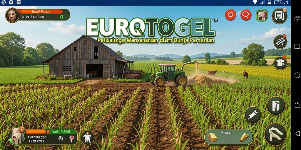 Tangkapan layar menampilkan aktivitas bertani yang seru di EUROTOGEL.