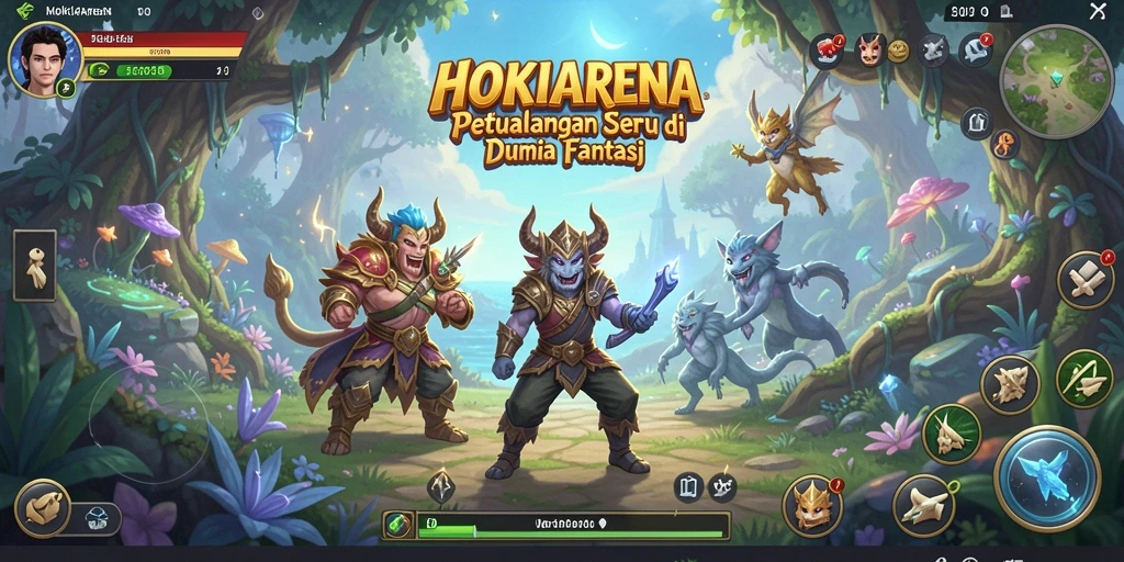 Menampilkan momen seru dari gameplay HOKIARENA yang menantang.