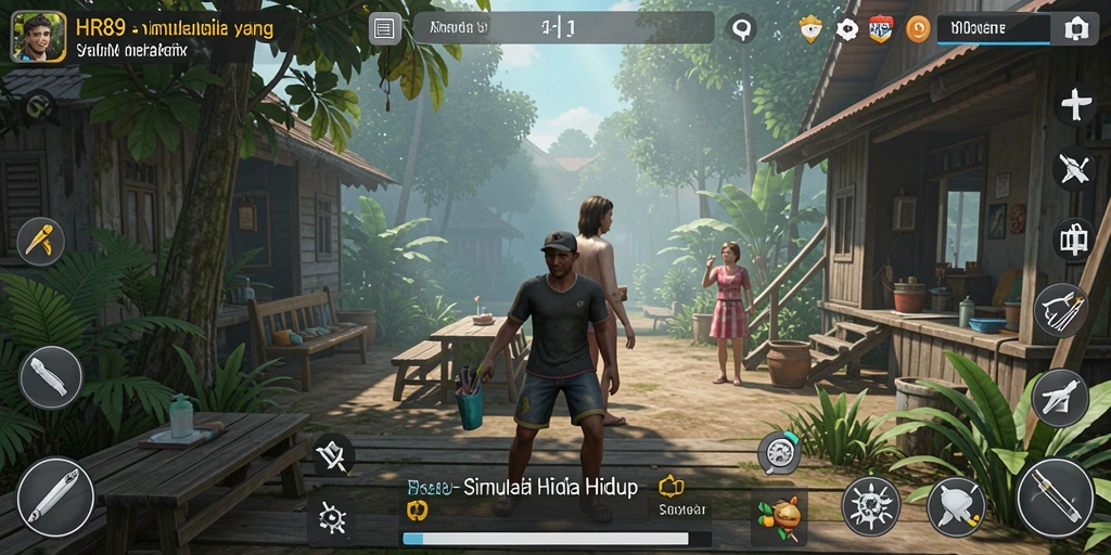Screenshot HR89 menampilkan gameplay simulasi yang penuh interaksi.