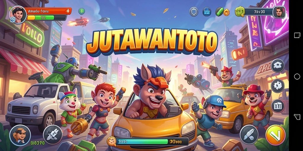 Screenshot gameplay JUTAWANTOTO yang penuh warna dan seru.