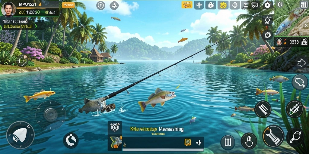 Tangkapan ikan besar di MPO1221 dengan latar belakang laut yang indah.