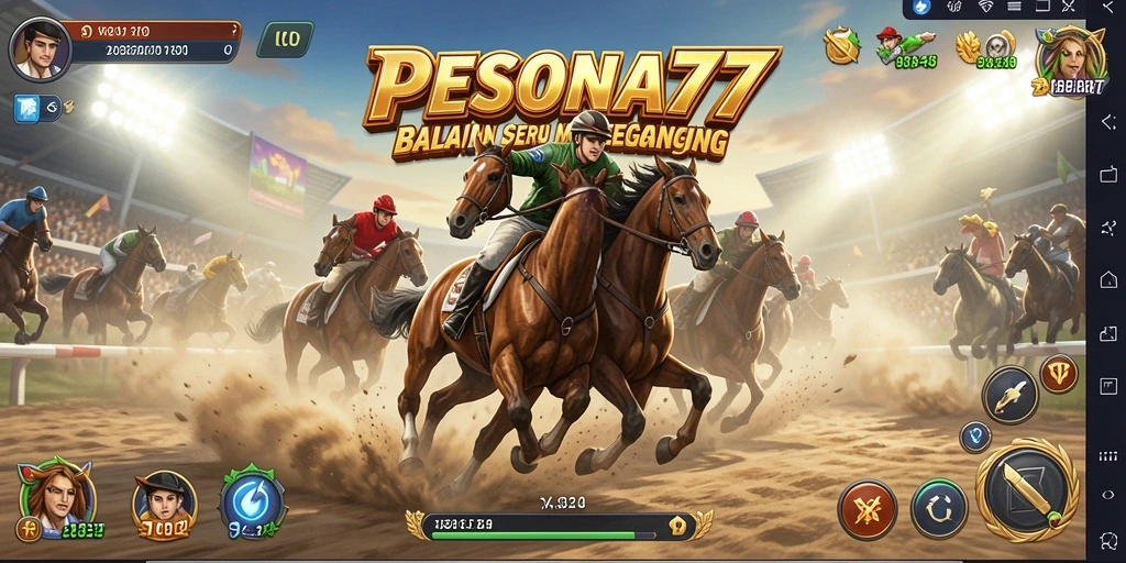 Tampilan menarik dari gameplay seru PESONA77 saat balapan.