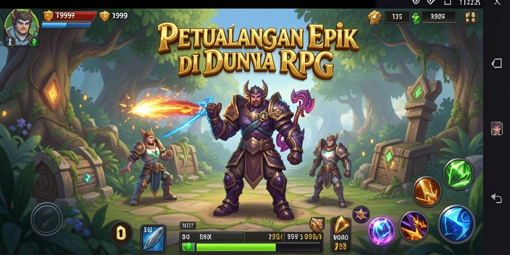 Tampilan dari gameplay RPG yang mendebarkan di T9999.